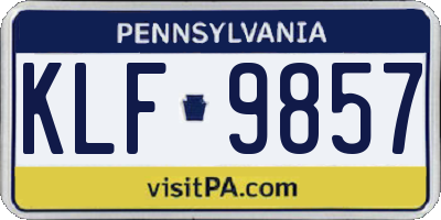 PA license plate KLF9857