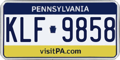 PA license plate KLF9858