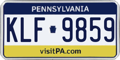 PA license plate KLF9859