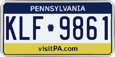 PA license plate KLF9861