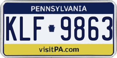 PA license plate KLF9863