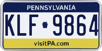 PA license plate KLF9864