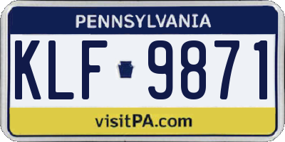 PA license plate KLF9871
