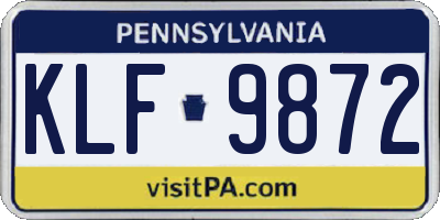 PA license plate KLF9872