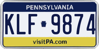 PA license plate KLF9874