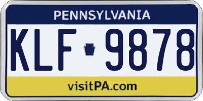 PA license plate KLF9878