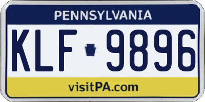 PA license plate KLF9896