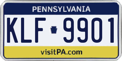 PA license plate KLF9901
