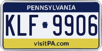 PA license plate KLF9906