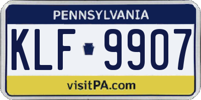PA license plate KLF9907