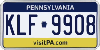 PA license plate KLF9908
