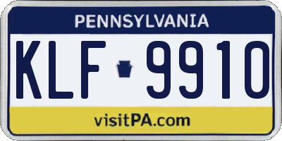 PA license plate KLF9910