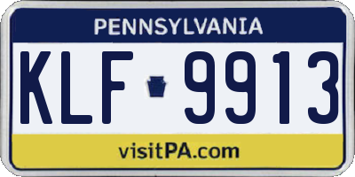PA license plate KLF9913