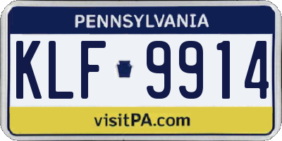 PA license plate KLF9914