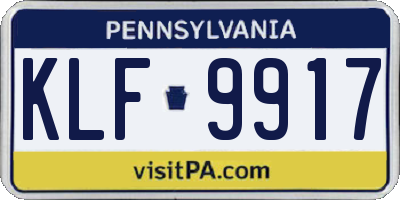 PA license plate KLF9917