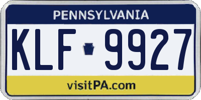 PA license plate KLF9927