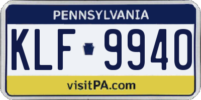 PA license plate KLF9940