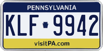 PA license plate KLF9942