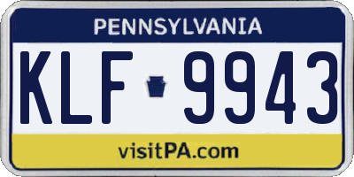 PA license plate KLF9943