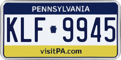 PA license plate KLF9945