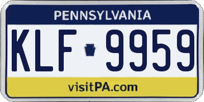 PA license plate KLF9959