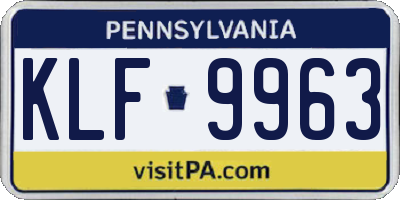 PA license plate KLF9963