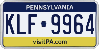 PA license plate KLF9964