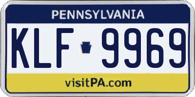 PA license plate KLF9969