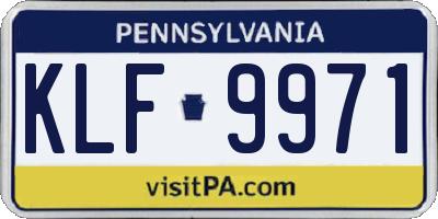 PA license plate KLF9971