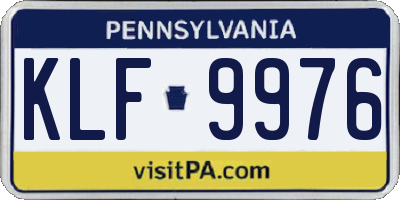 PA license plate KLF9976