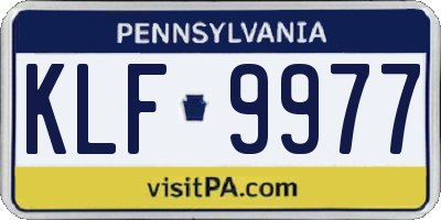 PA license plate KLF9977