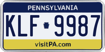 PA license plate KLF9987
