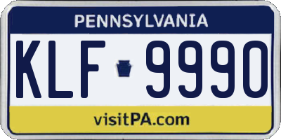 PA license plate KLF9990
