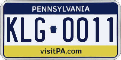 PA license plate KLG0011