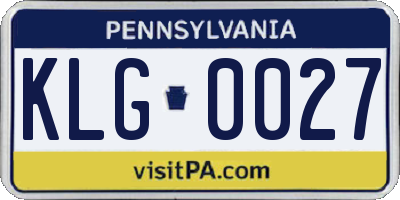 PA license plate KLG0027