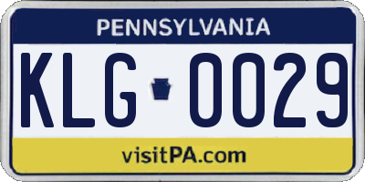 PA license plate KLG0029