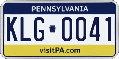 PA license plate KLG0041