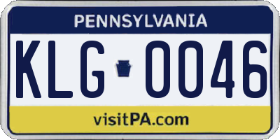 PA license plate KLG0046