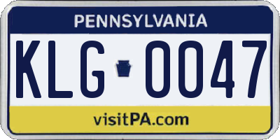 PA license plate KLG0047