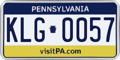 PA license plate KLG0057