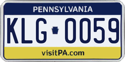 PA license plate KLG0059