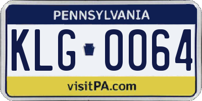 PA license plate KLG0064