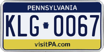 PA license plate KLG0067