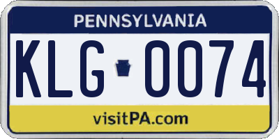 PA license plate KLG0074