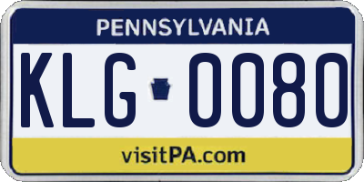 PA license plate KLG0080