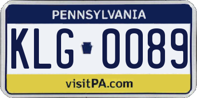PA license plate KLG0089