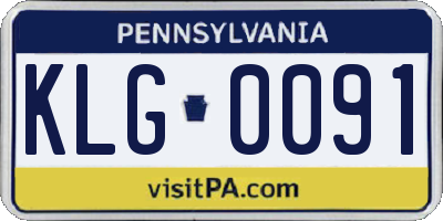 PA license plate KLG0091