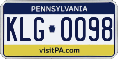 PA license plate KLG0098