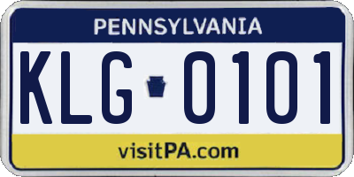 PA license plate KLG0101