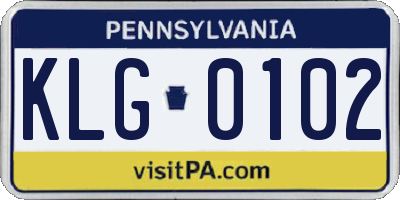 PA license plate KLG0102
